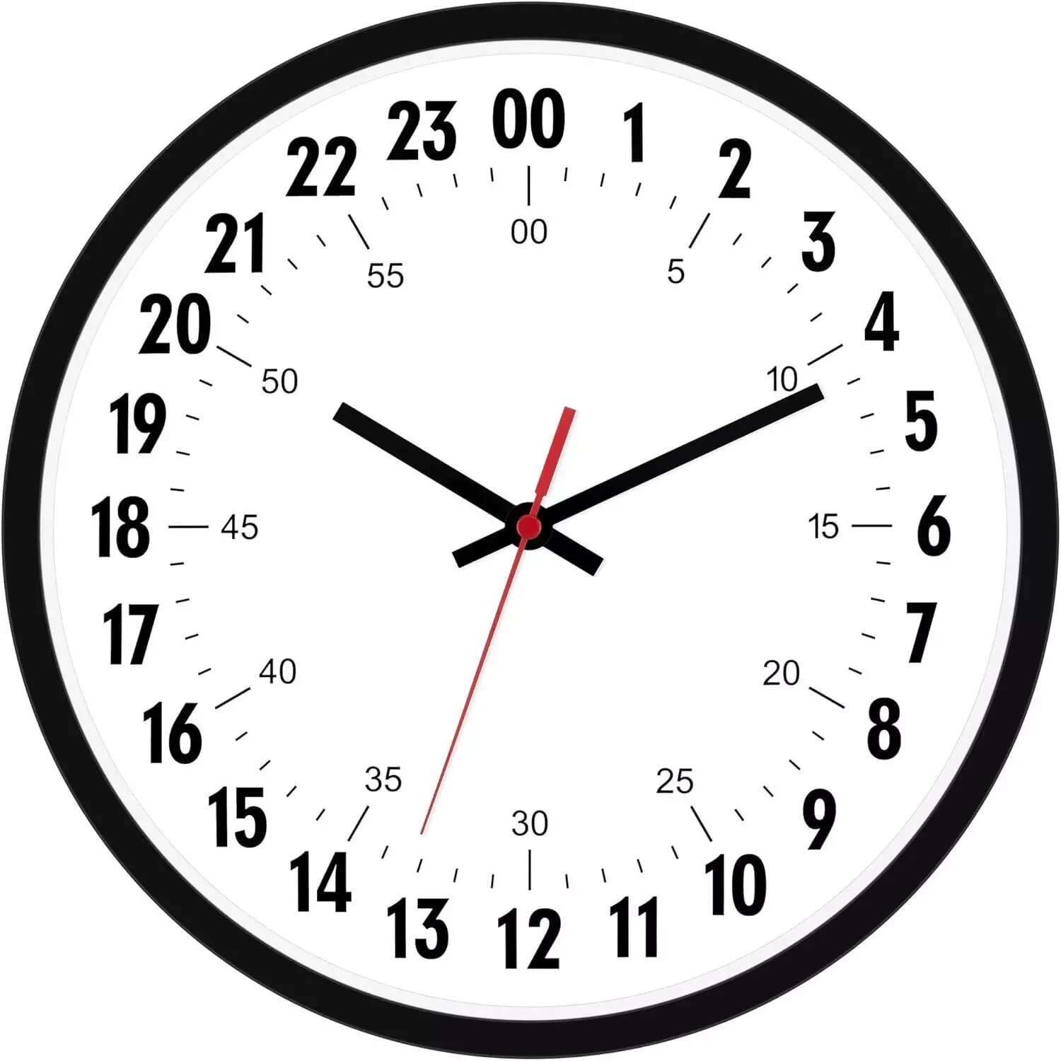 Foxtop 24 Hour Wall Clock 12 Inch Quartz Battery Operated Round Analog Wall Time gallery