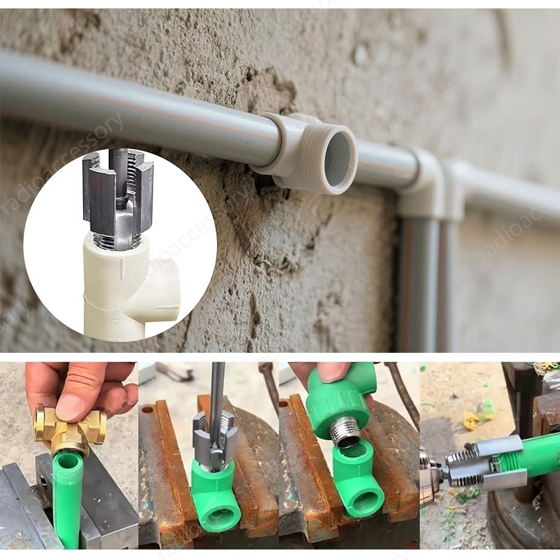 Integrated Internal & External Thread Cutting Tool Threader For 1/2" 3/4" Pipe gallery