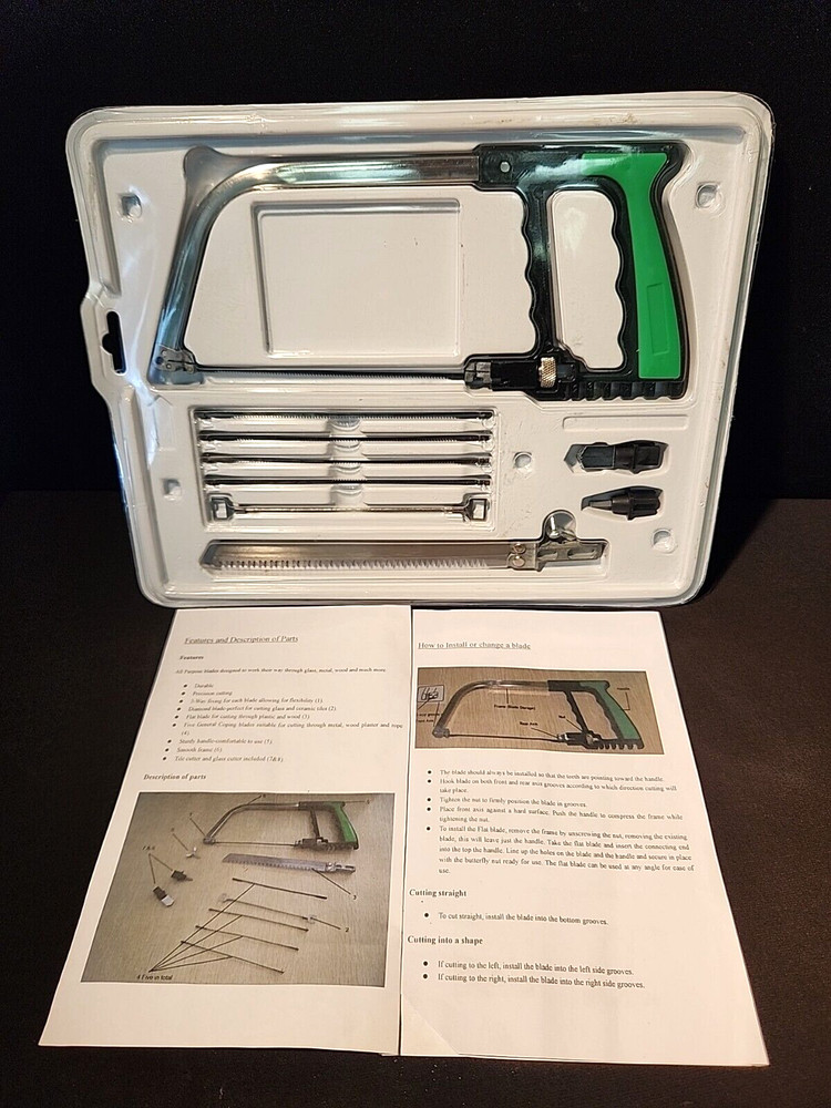 Multi-Purpose Deluxe Coping Saw Set For Glass, Metal, Wood and Ceramic Tiles