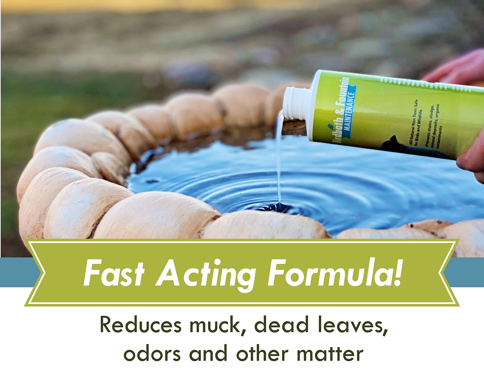 Bird Bath & Fountain Maintenance - (8 Ounces) - Fast-Acting 8 oz., Natural gallery