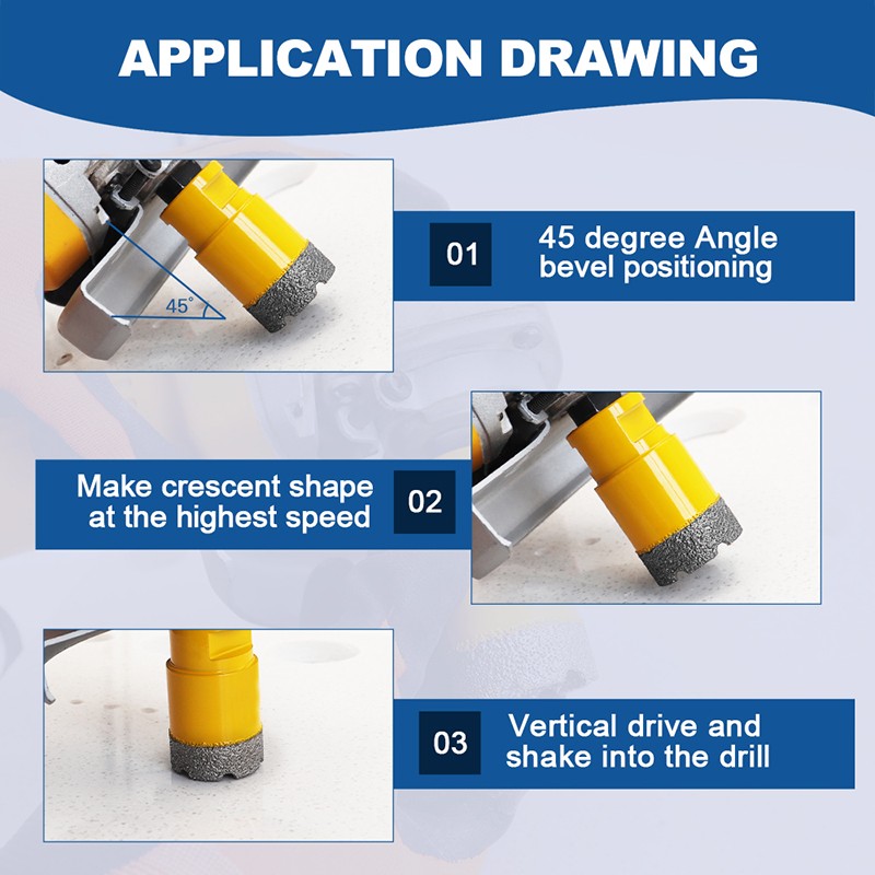 6pcs/box Diamond Drilling Core Bits Set for Ceramic Marble Hole Saw Cutter Tool gallery