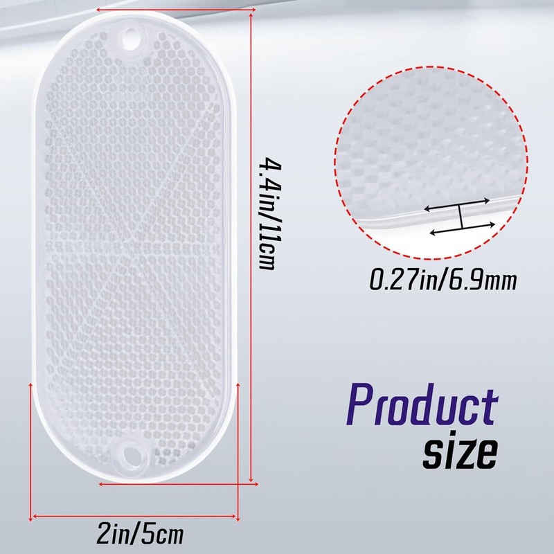White Self-Adhesive Oval Reflectors, DOT Compliant for Tru Color: WhiteSize: 2 gallery