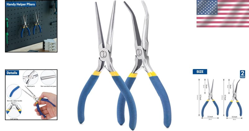 6” Mini Needle Nose Pliers Set - 2PCS for Precision Crafting & Maintenance gallery