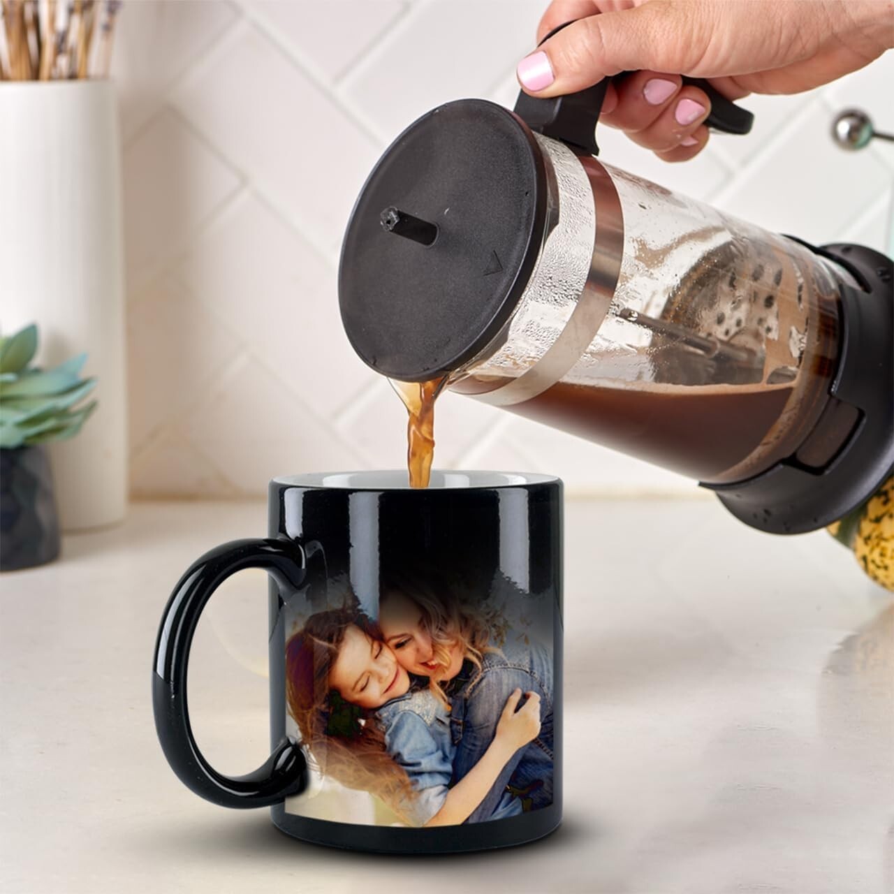 Personalized Ceramic Heat Sensitive Color Changing Coffee Mugs Custom Photo Gift gallery
