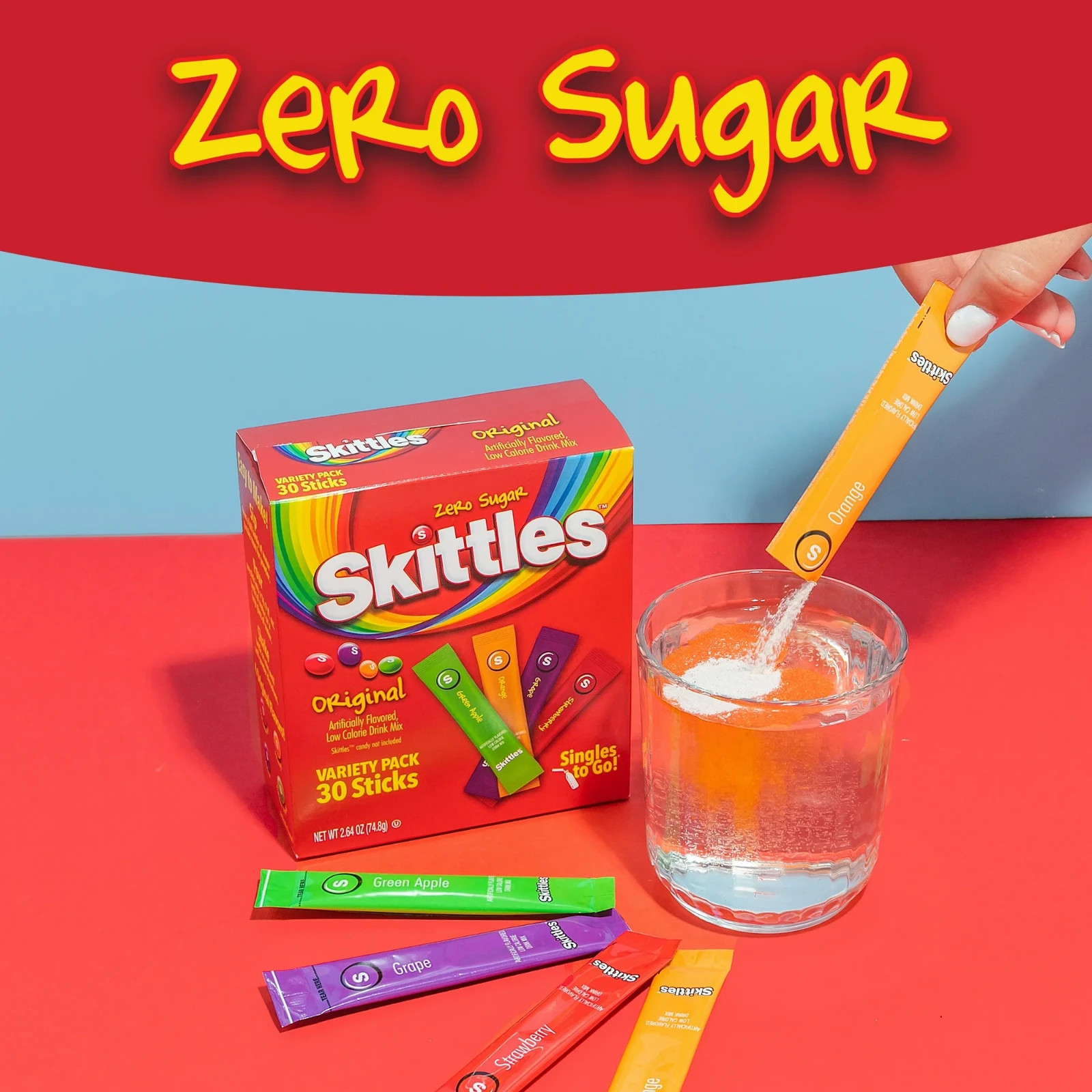 (4 Pack) Skittles Zero Sugar Variety Pack Singles-to-Go Powdered Drink Mix, 30. gallery