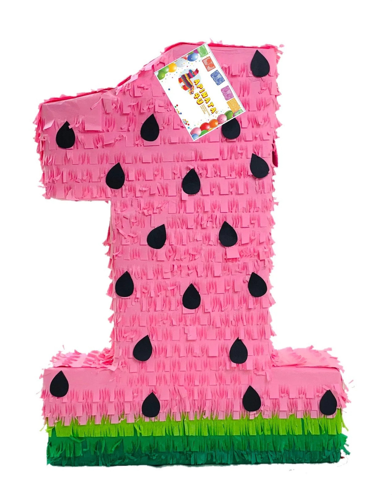 Large Number One Pinata Watermelon Theme Pink Color or Red Color gallery