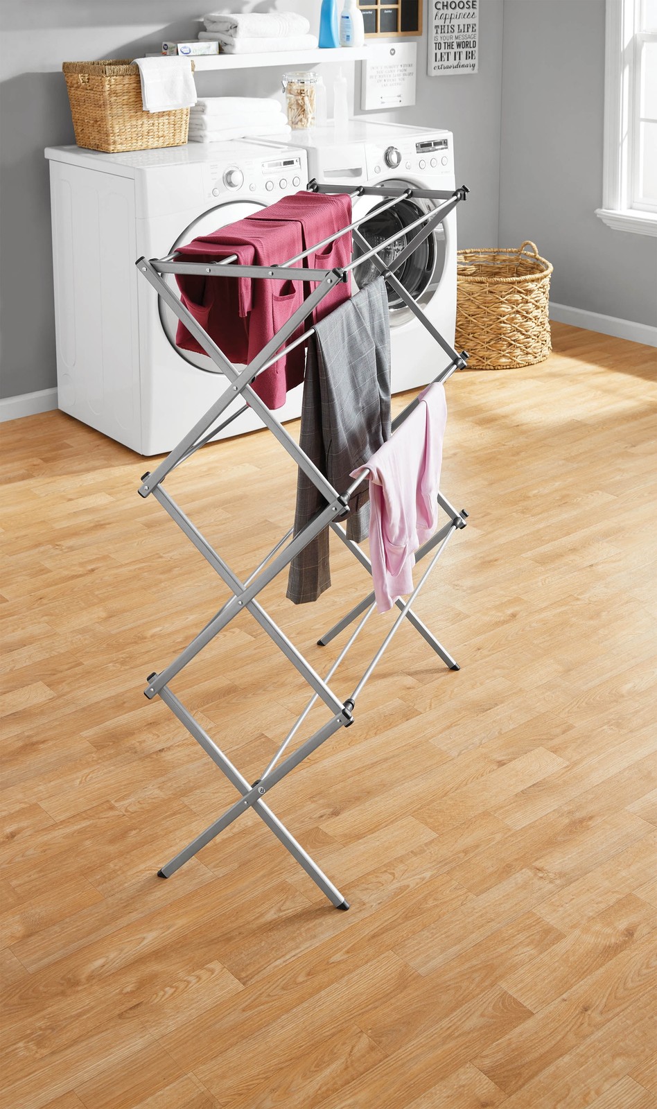 Oversized Collapsible Steel Laundry Drying Rack, Space-Saving Design gallery