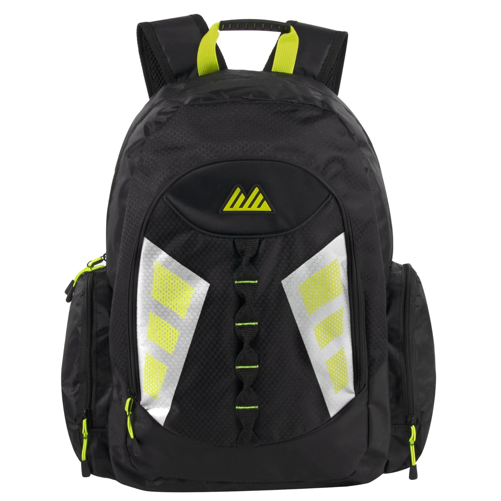 19 Inch Mountain Edge Multi-Pocket Reflective Backpack with Laptop Section-BLACK 2
