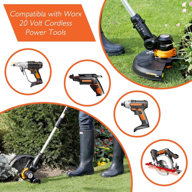 2pack For WORX 20V MAX Extend Lithium Battery 20 Volt WA3520 WA3525 WA3575 WG155 gallery