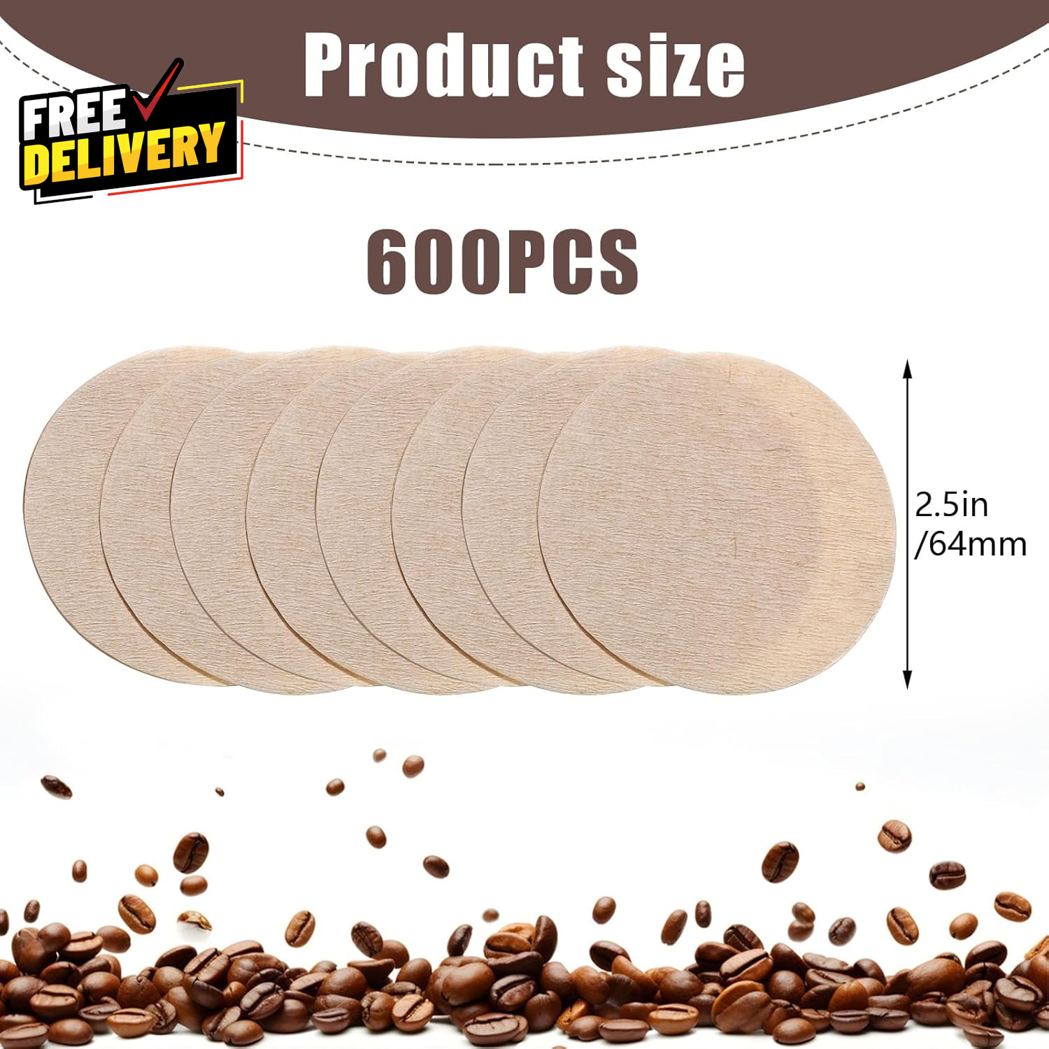 600 PCS Unbleached Coffee Filters Compatible with Aeropress Coffee Maker..... gallery