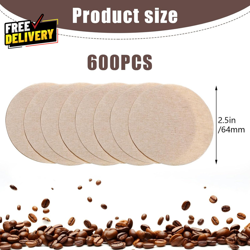 600 PCS Unbleached Coffee Filters Compatible with Aeropress Coffee Maker..... gallery