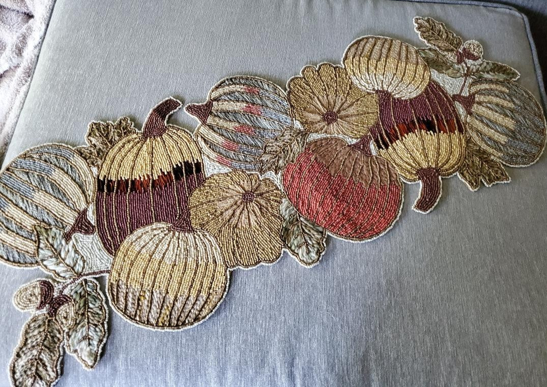 Pumpkin Beaded Table Runners 13x36 SELECT ONE gallery