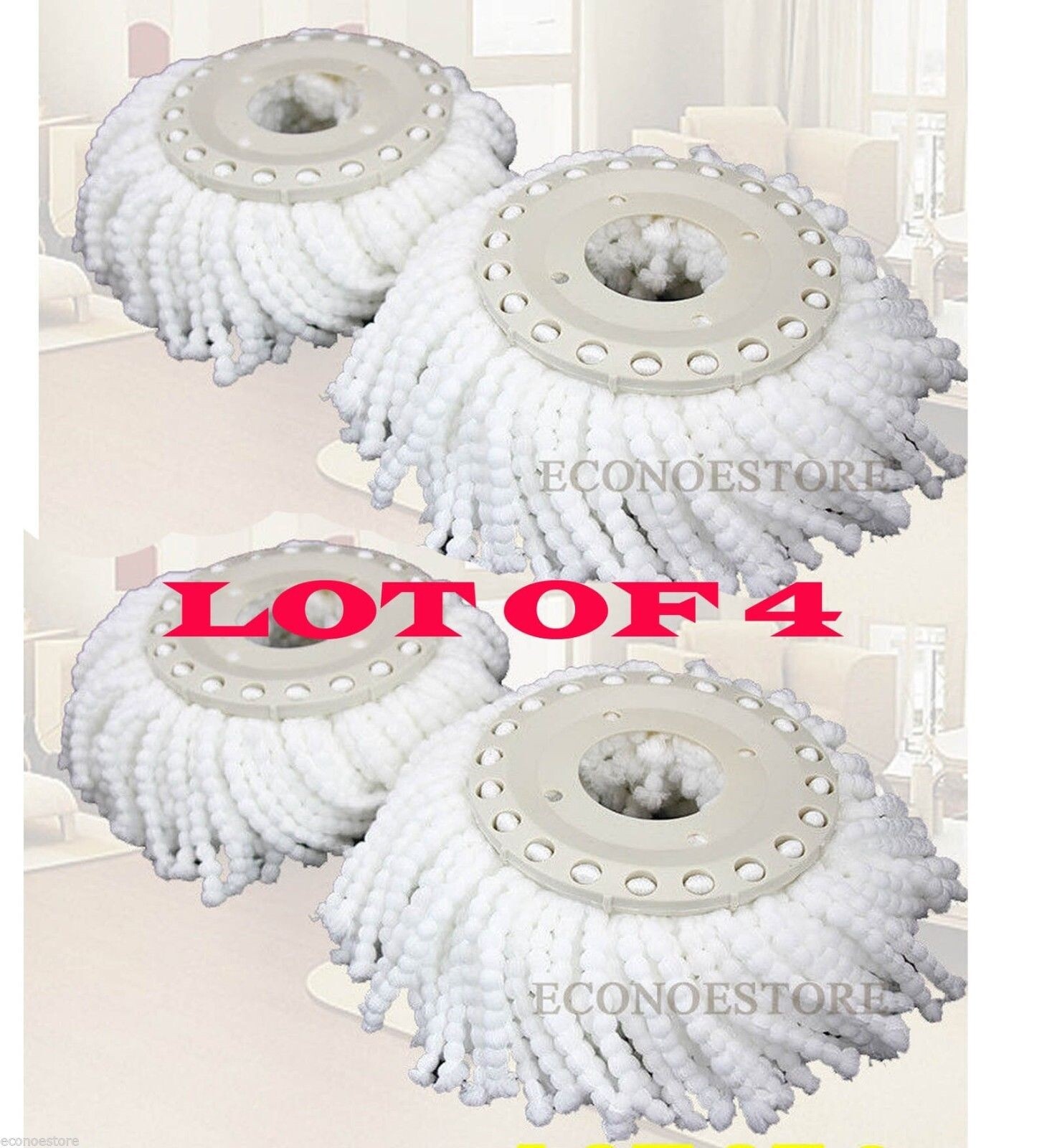 4Pcs Microfiber Microfibric Mop Head Refill for Hurricane Magic Mop 360 Spin gallery