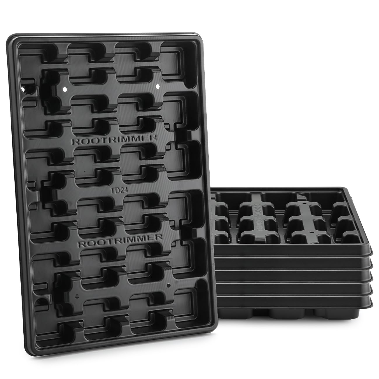 24 Cell Seed Starter Trays Reusable Plant Pots with Drain Holes, 5 Pack gallery