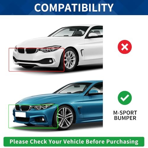 Front Bumper Lip Compatible with (2014-2020) 2014-2020 F32 F33 F36 Gloss Black gallery