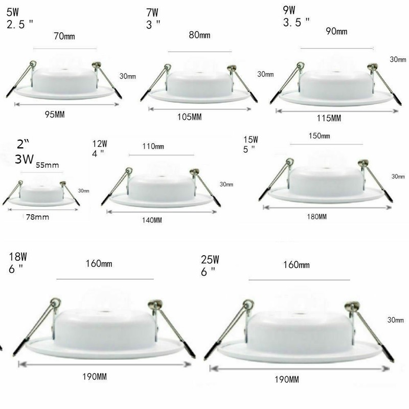 Dimmable Recessed Led Ceiling Light Downlights Spotlight 5/7/9/12/15W 110V-240V gallery