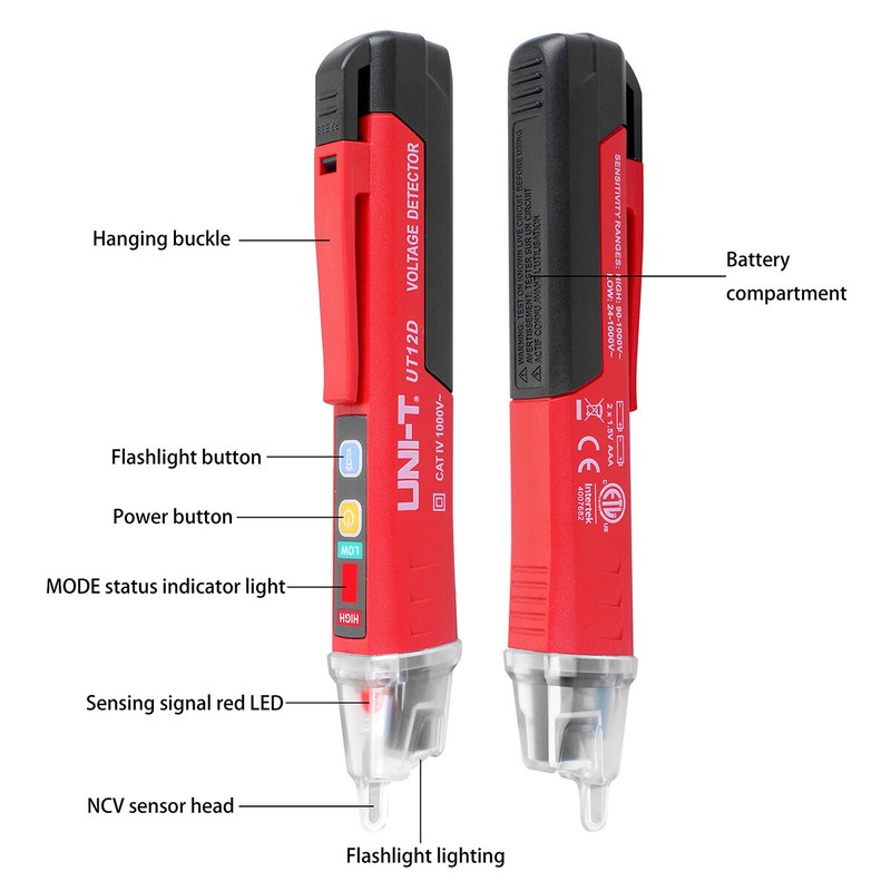 LED AC Electrical Voltage Power Detector Sensor Tester Non-Contact Pen 90-1000V gallery