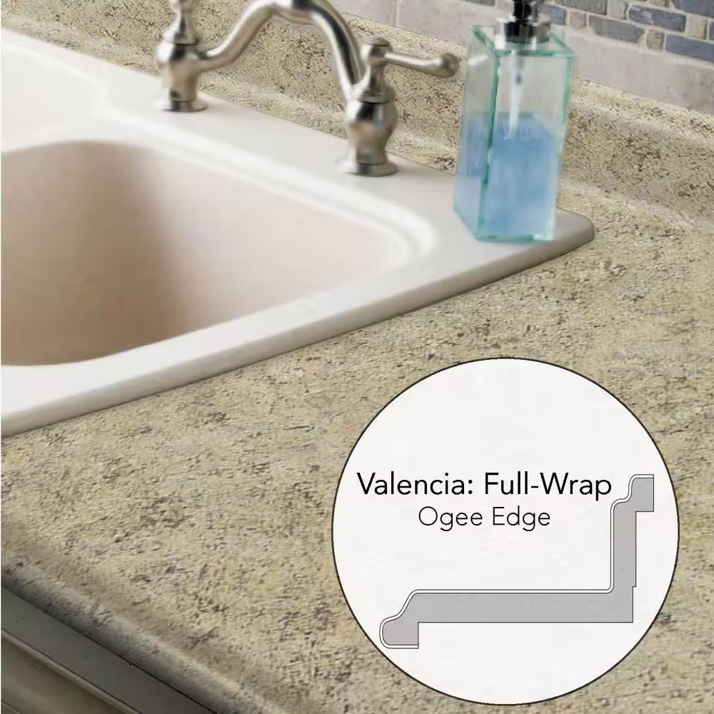 Laminate Endcap Kit for Countertop with Integrated Backsplash in Golden Juparana gallery