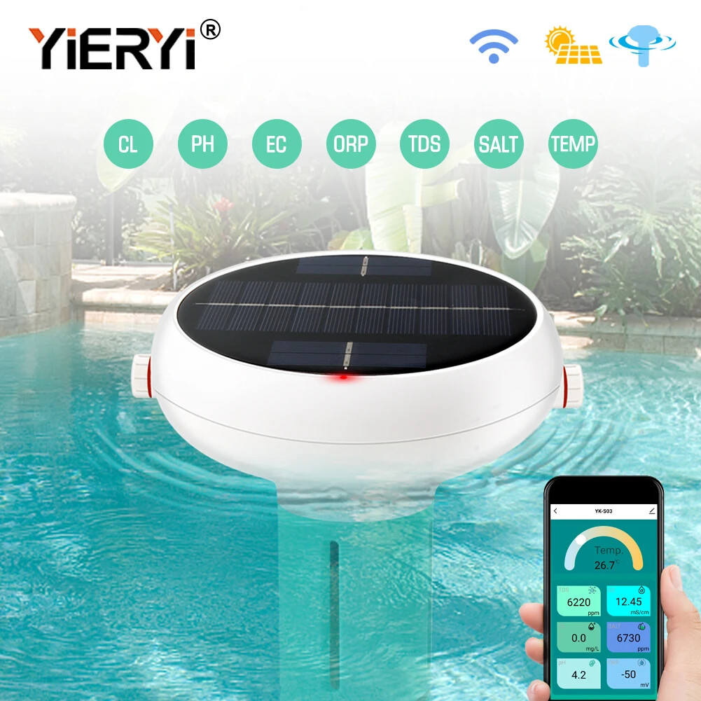 WiFi Chlorine Meter Solar Floating CL PH EC TDS ORP Water Quality Monitor Tester gallery