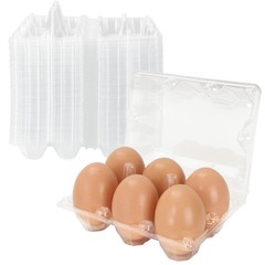 100 Pack Plastic Egg Cartons Bulk, 2×3 Egg Holders Style Holds up for 6 Eggs,…