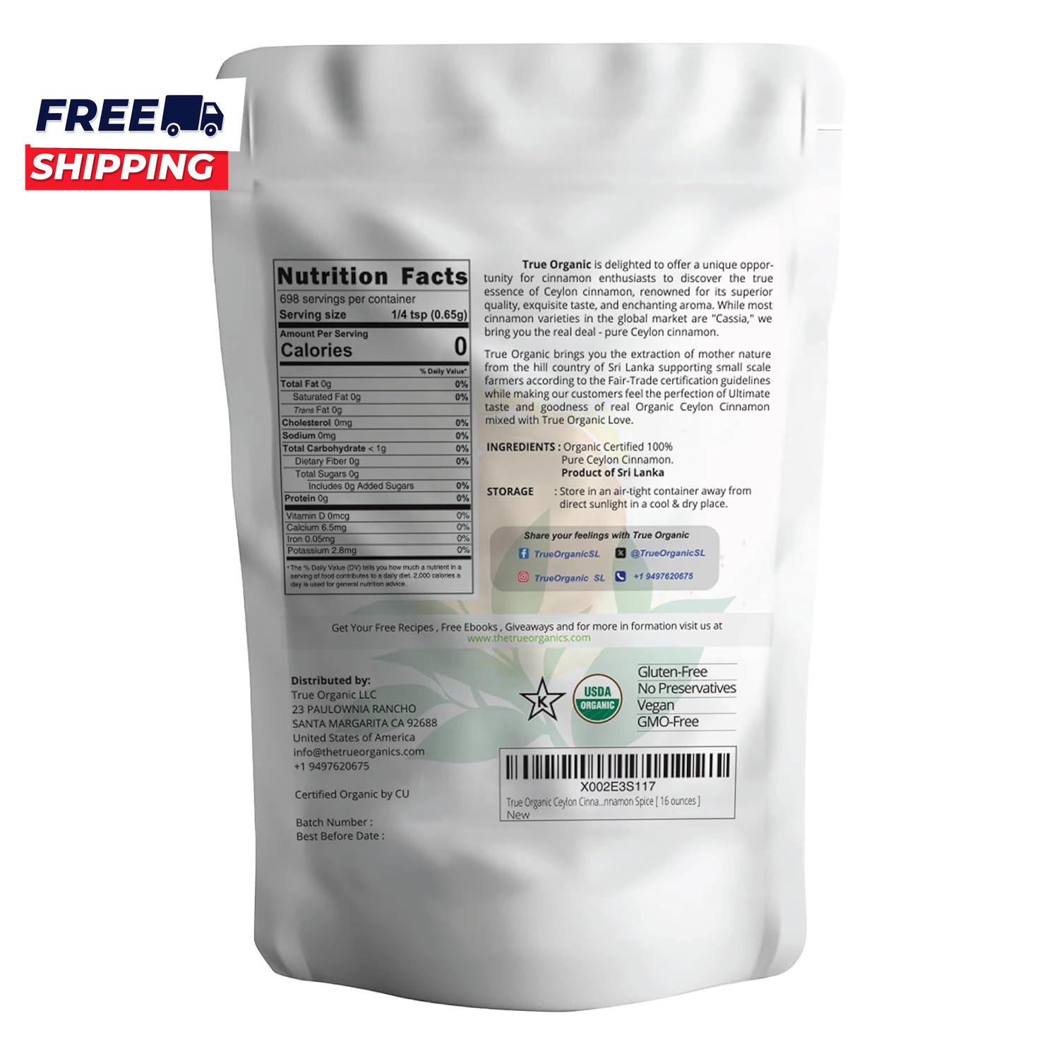 Pure Ceylon Cinnamon Powder 1 Lb Premium Grade Gluten Free USDA & Kosher gallery