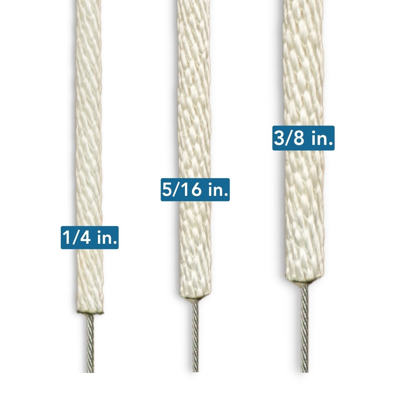 WIRE CENTER FLAGPOLE ROPE Replacement halyard braided Polyester line White Silve gallery