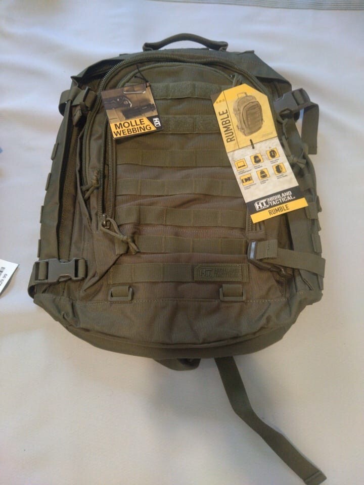 NEW Highland Tactical Rumble Heavy Duty Tactical Backpack MOLLE WEBING HOOK-LOOP 2