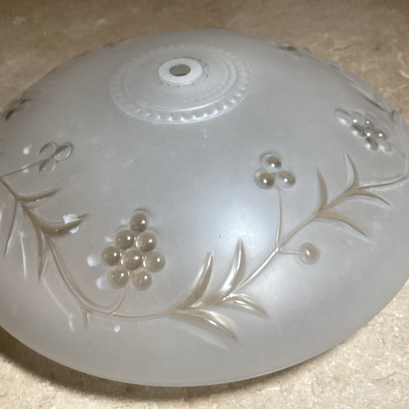 Grape Floral Ceiling Light Glass Shade -10” Fitter Base- Heavy- 3 1/2 Pounds gallery