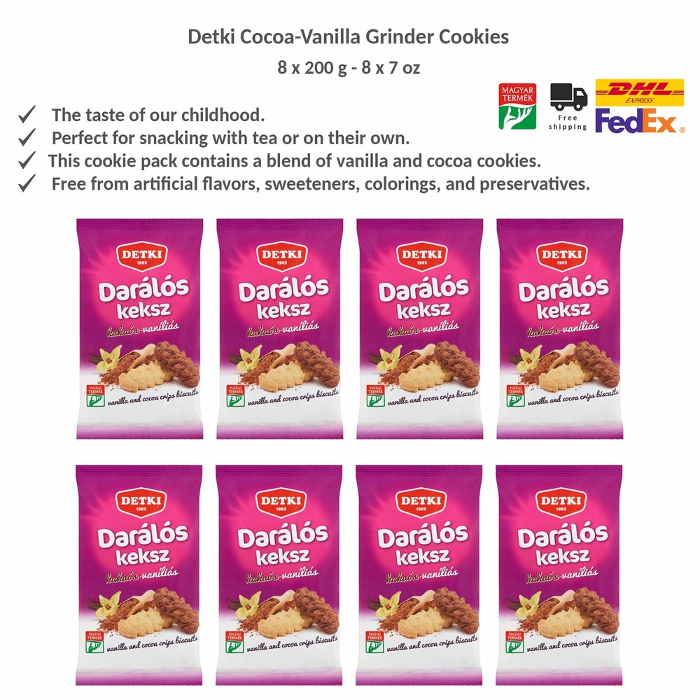 Detki Nostalgic Cocoa-Vanilla Grinder Cookies Classic Tea Cake 200g x 8