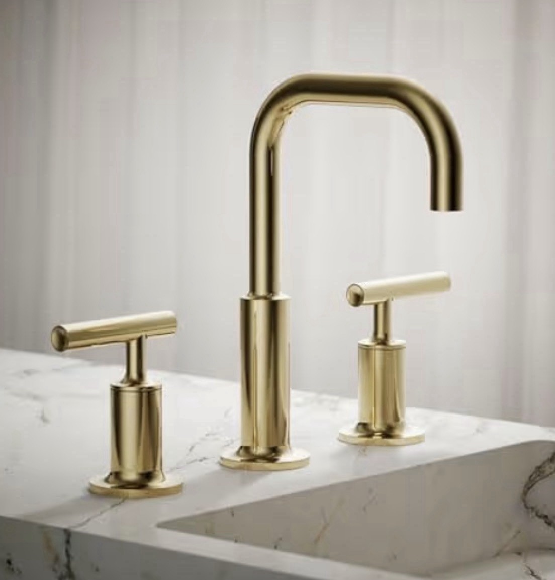 Kohler Purist WaterSense Vibrant French Gold 4 in Wide-Spread Faucet Lever gallery