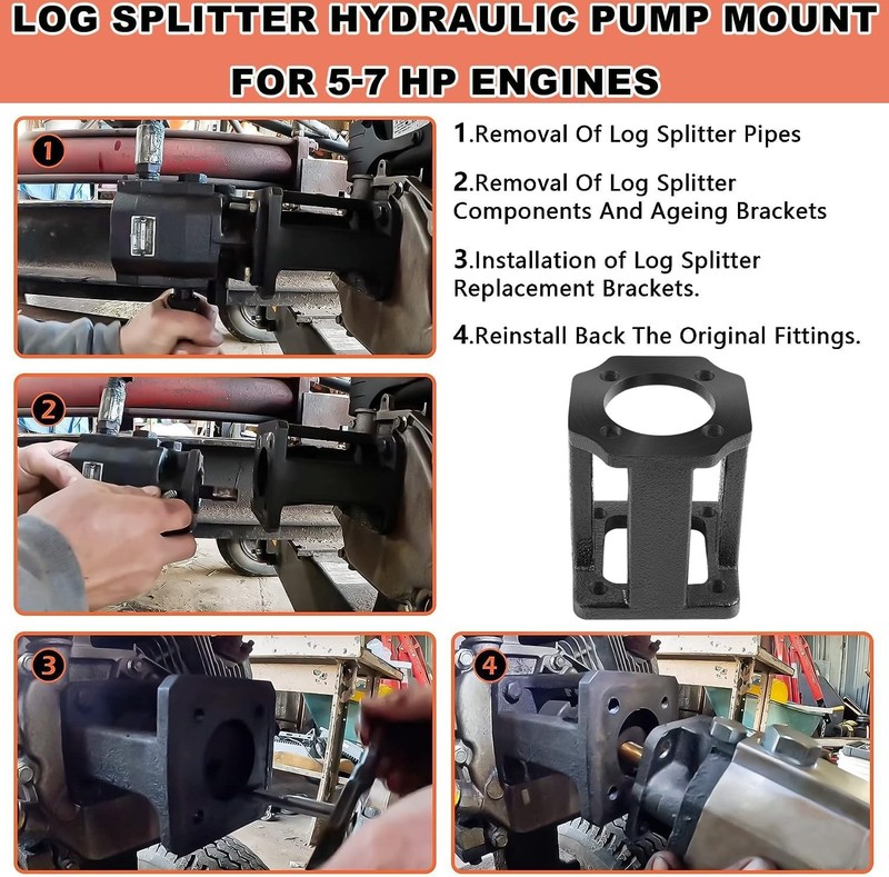 Log Splitter Hydraulic Pump Mount Bracket for 5-7 HP Engines Replacement gallery