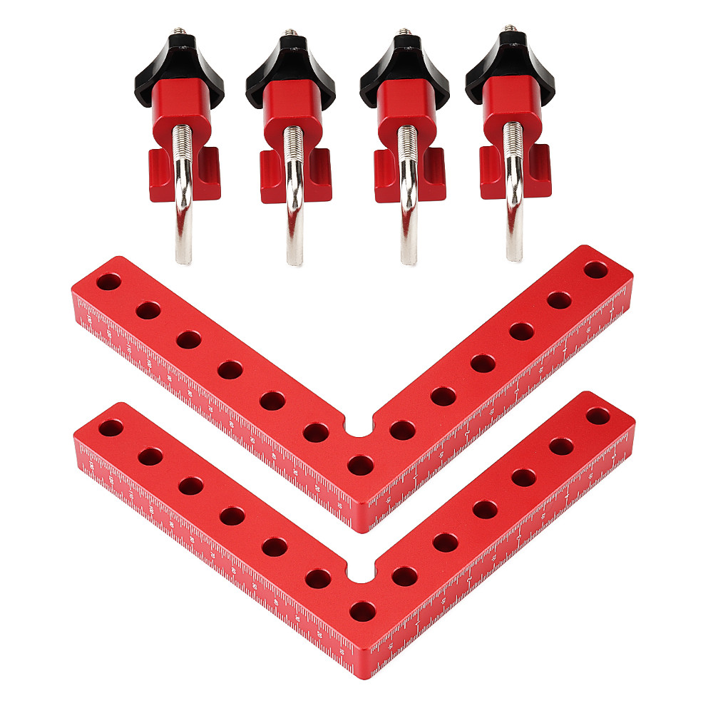 VEIKO 2x Woodworking L-Shape Fixture Board Position Panel Square Scale Ruler gallery