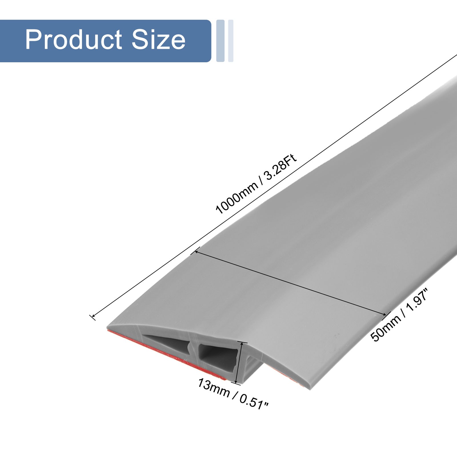 3.28Ft x 2" Floor Transition Strip, Self-Adhesive Vinyl Floor Gap Strip, Gray gallery