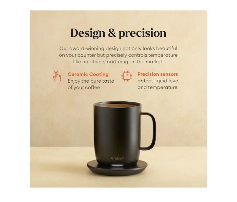 Ember Temperature Control Smart Mug 2 14oz Black App-Controlled CCM21C1417AM gallery