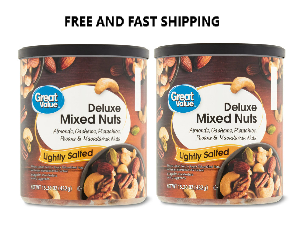 Great Value Lightly Salted, Deluxe Mixed Nuts, 15.25 oz 2 PACK gallery