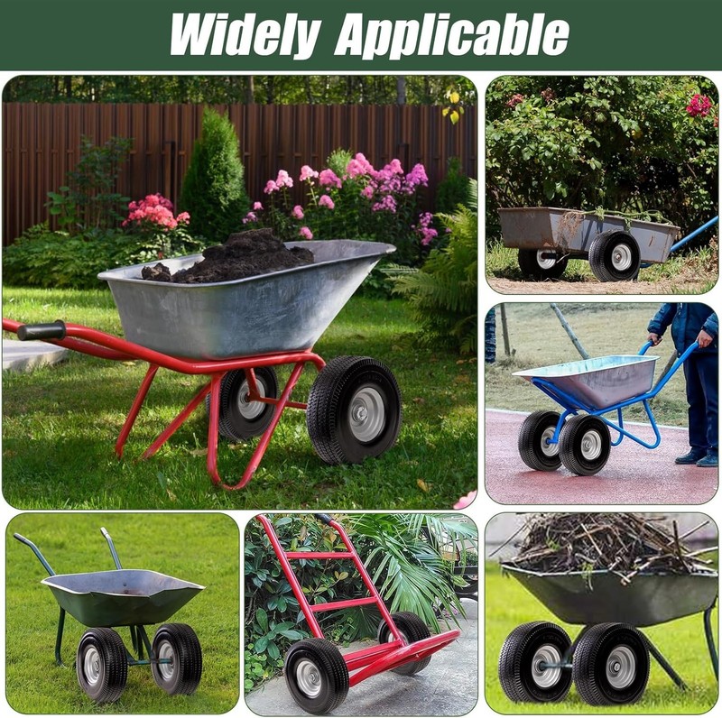 4.103.50-4 Polyurethane Solid Wheel Heavy Duty Tires for Garden Wagon Cart gallery