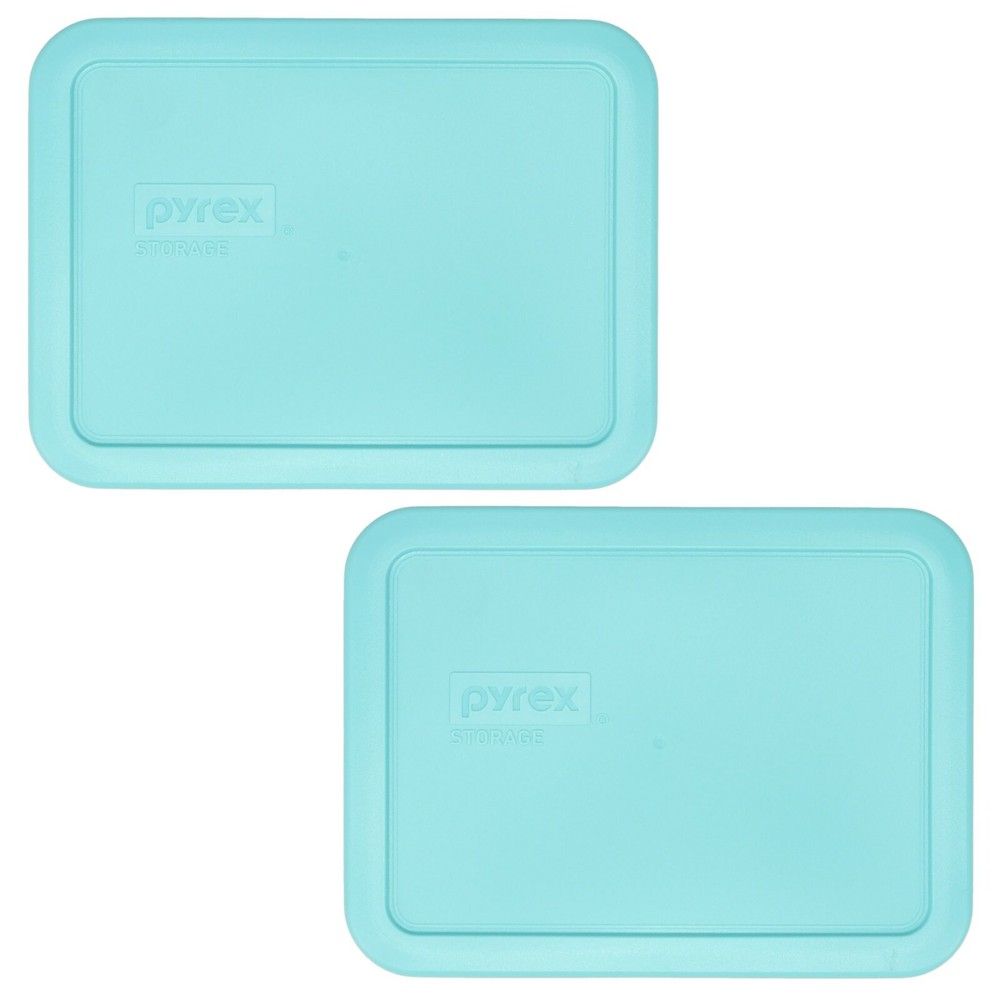 Pyrex 7210-PC Sun Bleached Turquoise Food Storage Replacement Lid Cover (2-Pack)