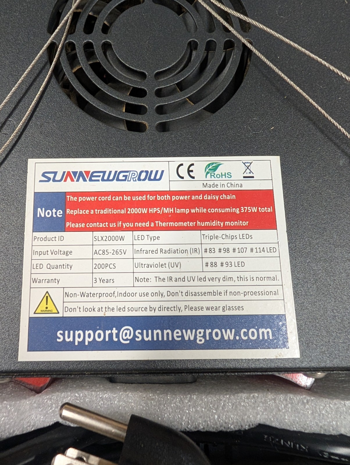 USED SUN NEW GROW 2000W LED Full Spectrum GroW Light SLX2000W* FREE SHIPPING* gallery