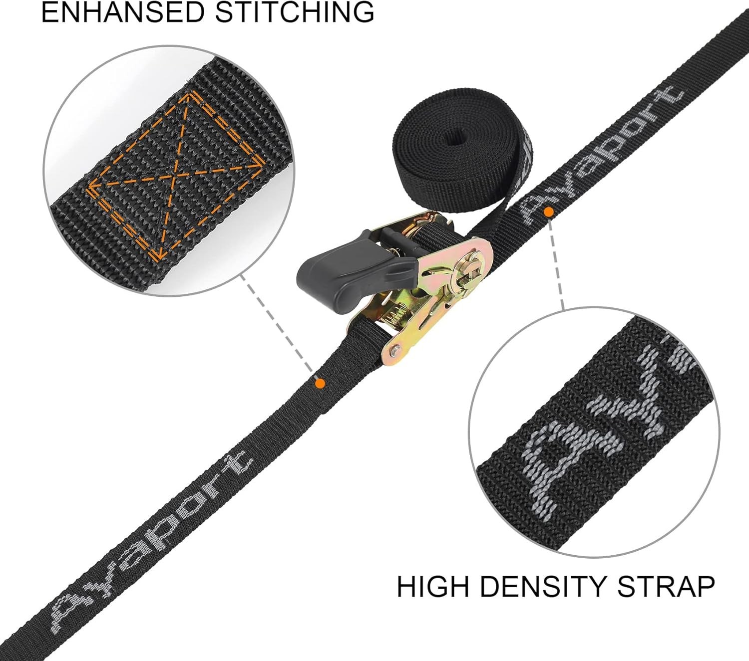 Endless Ratchet Strap 1 Inch 6 Feet 2500lbs Break Strength no Hook Small Short gallery