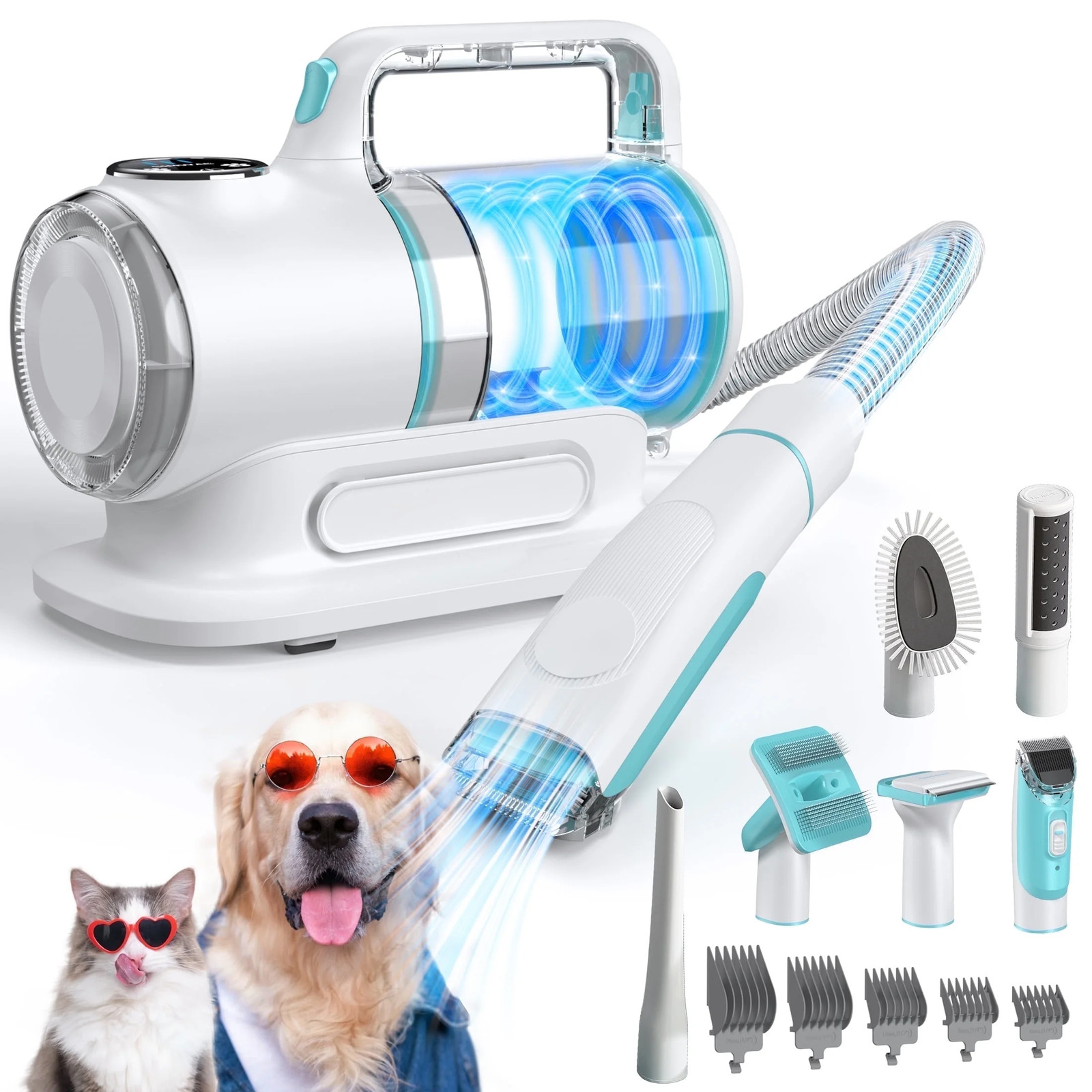 Professional 6-In-1 Dog Grooming Vacuum Kit - 11000PA High Suction & 1.5L Large gallery