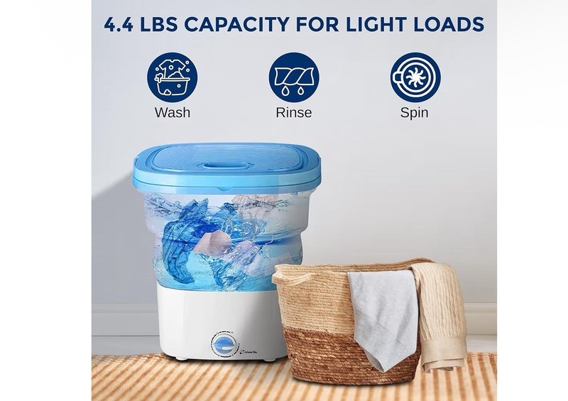 Pyle Pure Clean Foldable Mini Washing Machine – Portable & Lightweight gallery