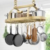 Heavy Duty 34" Gold Hanging Pot Rack - 100LBS Capacity, Ceiling Mount Organizer gallery