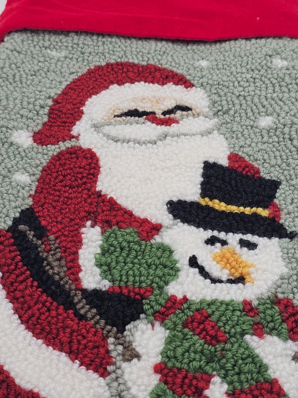 Christmas Stocking Punch Needle Tufted Embroidered Santa Snowman Velvet gallery