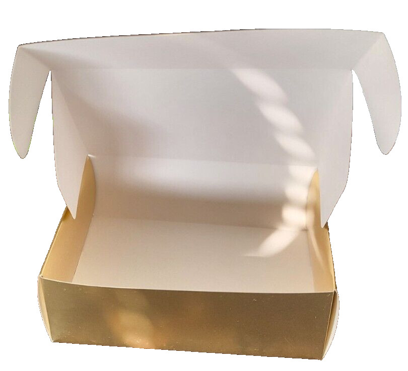 9 pcs gold gift boxes, folding small cartons SIZE: 6.7 X 4.7 X 2.4 INCHS gallery