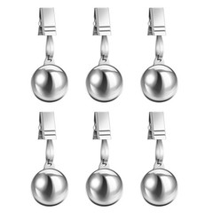 6 Pack Heavy Tablecloth Weights, Stainless Steel Balls with Rust-Resistant Clip,