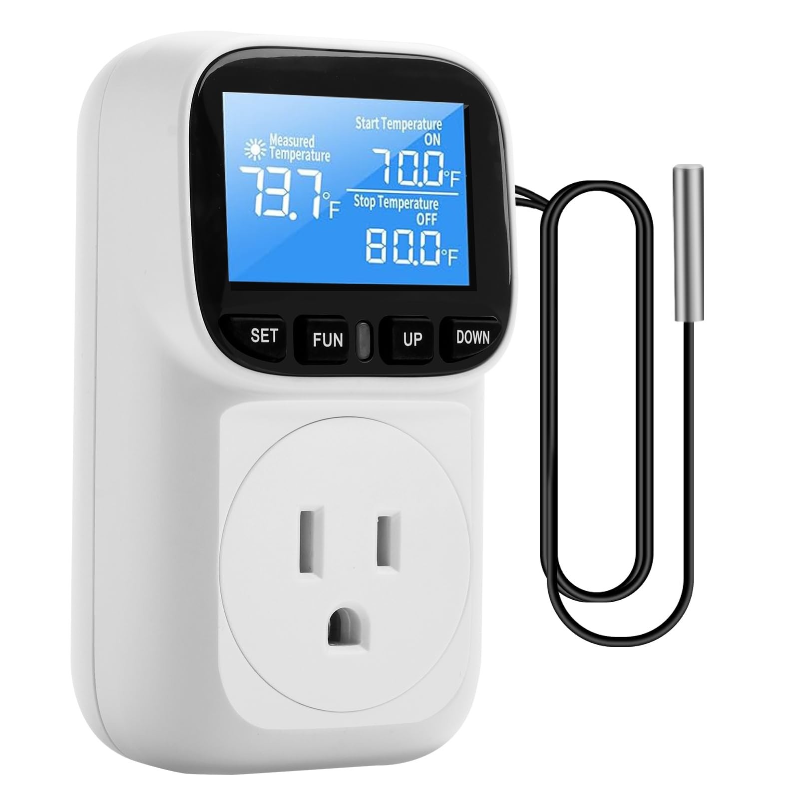 Digital Thermostat Controller 1800W 120V, -104°F to 210°F, Heating & Cooling for gallery