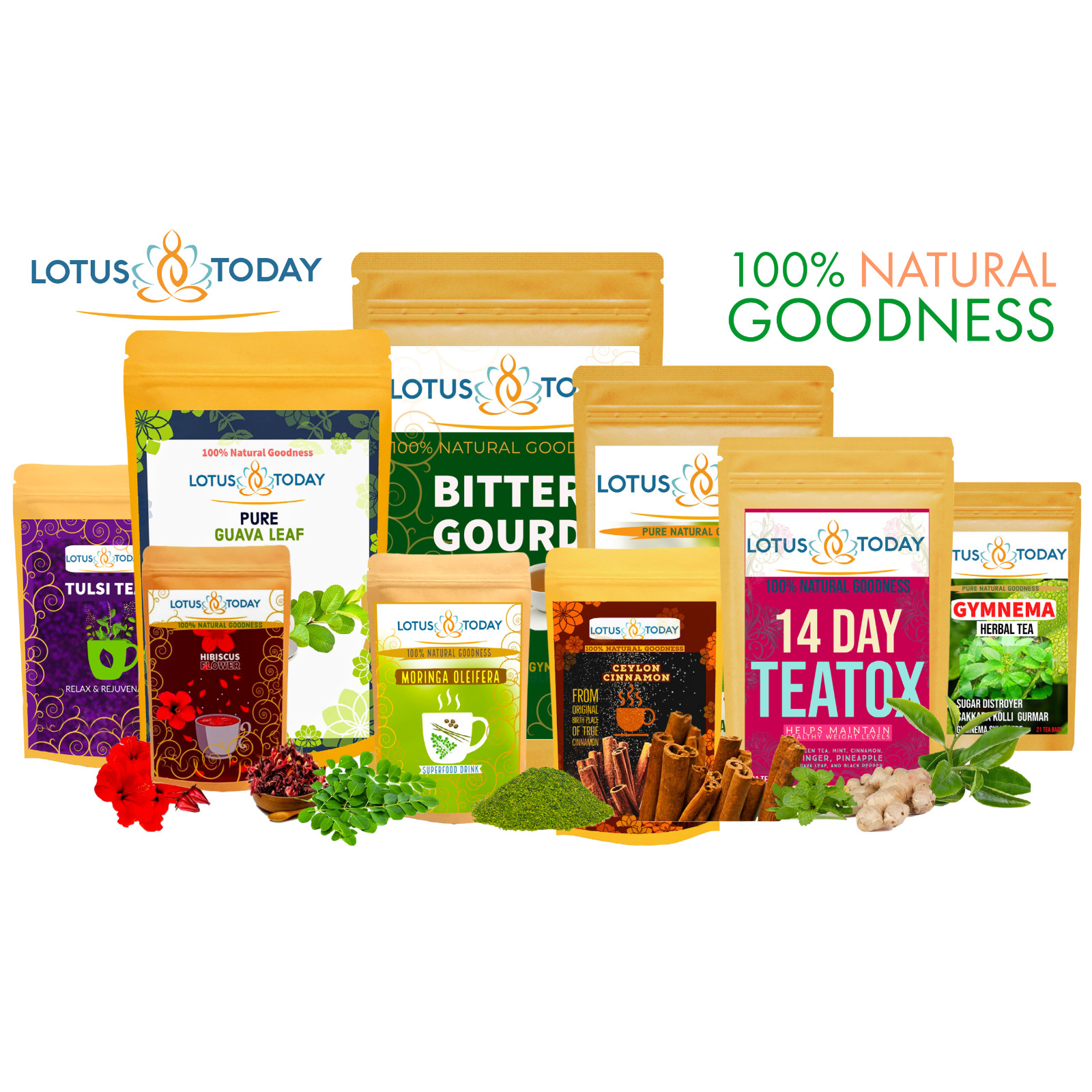 Herbal Tea selection Green tea Detox Tea Spice chai Tea Black, Natural Flavour gallery