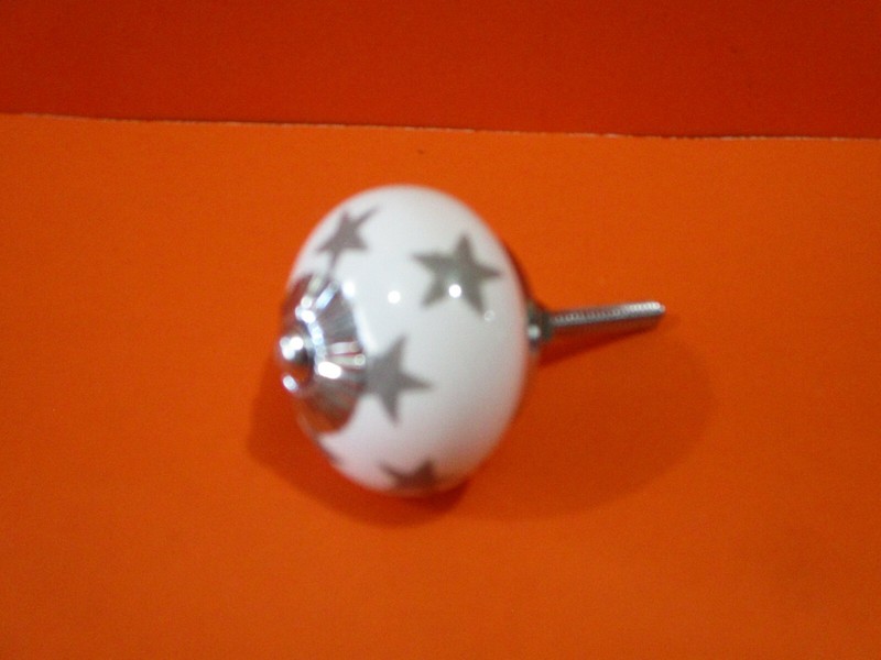 20 Sliver Star Drawer Pulls Knobs Handle Cabinet Dresser Hardware Round USA Pull gallery