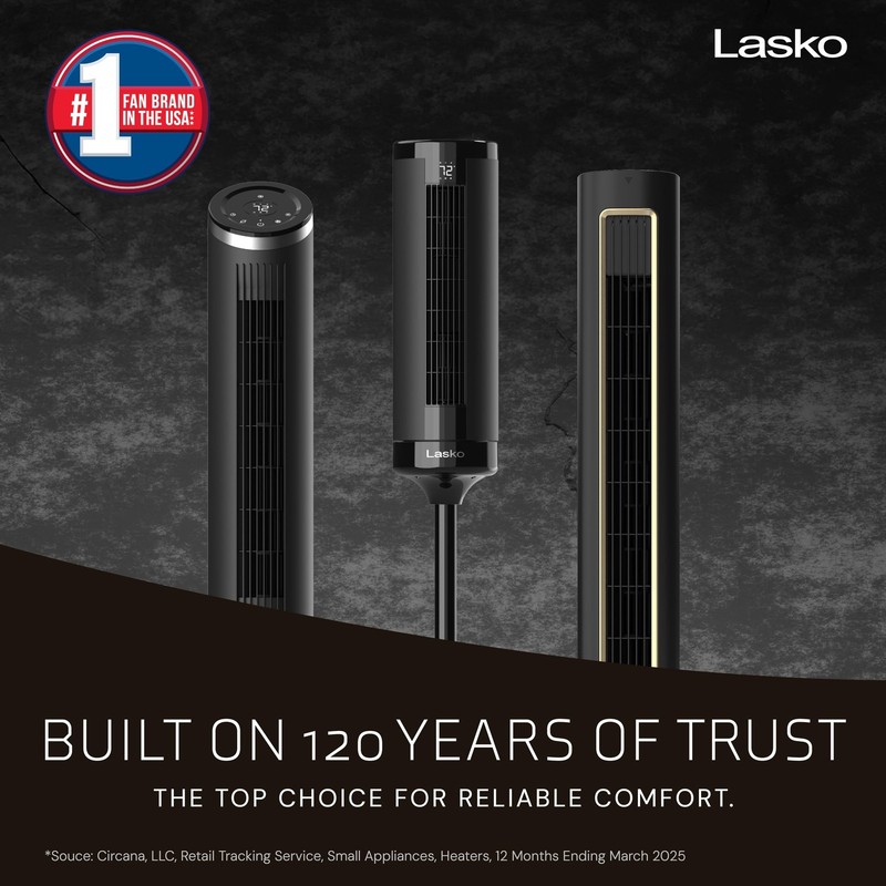 Lasko Elevation Tower Fan with Remote - Adjustable Height from 42" to 54" - O... gallery