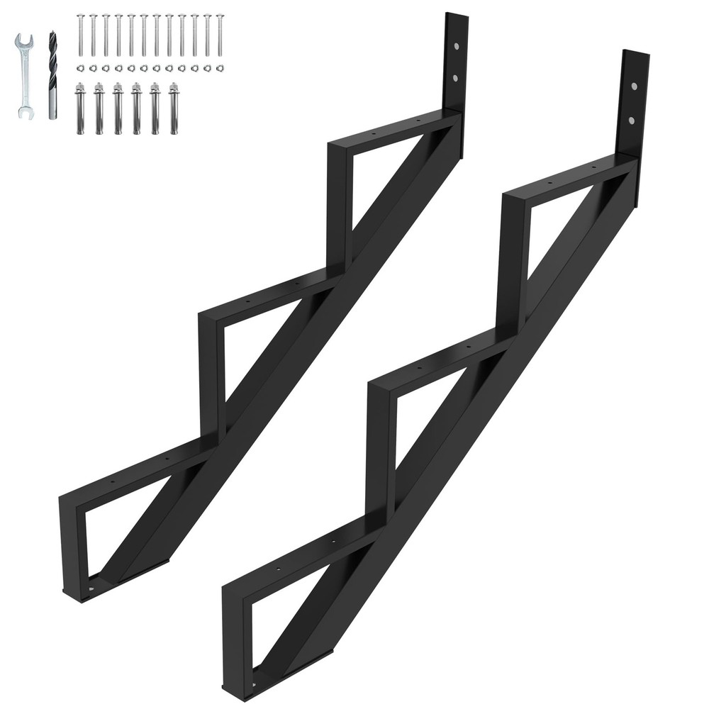 Steel Stair Riser-2 Pack, 3 Step Stringers for Deck, Sturdy Steel Stringer for O